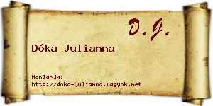 Dóka Julianna névjegykártya